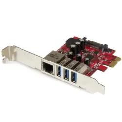 Startech.com scheda espansione pci express usb 3.0 a 3 porte con uasp + gigabit ethernet