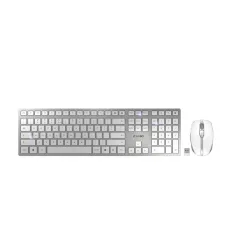 Cherry dw 9100 slim tastiera mouse incluso rf senza fili + bluetooth qwerty inglese us argento
