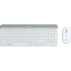 Logitech mk470 tastiera mouse incluso universale rf wireless qwerty inglese uk bianco