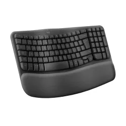 Logitech wave keys tastiera ufficio rf senza fili + bluetooth azerty belga grafite