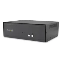 Startech.com switch kvm sicuro a 2 porte per doppio monitor, hdmi o displayport, 4k 60hz, niap 4.0 desktop kvm, alloggiamento