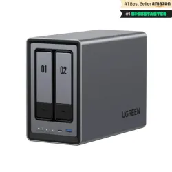 Ugreen nasync dxp2800 nas system 2-bay compatta intel® n n100 8 gb ddr5 0 tb ugos pro nero