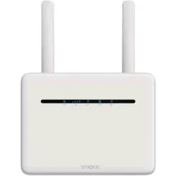 Strong router 4g+ lte 4 x lan 1200 mbps wifi 6 2 adattatori per schede sim 2 antenne bianco