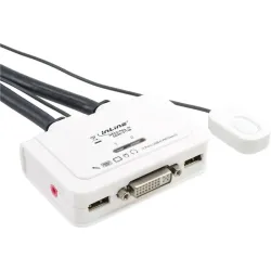 INL InLine® KVM Switch, 2 porte, USB DVI, Audio, all-in-one