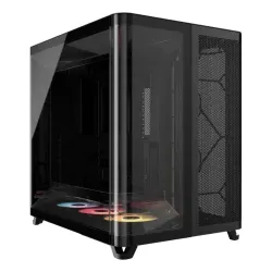 Corsair air 5400 rs-r argb, midi tower, pc, schwarz, atx, eatx, micro atx, mini-itx, stahl, gehärtetes glas, gaming