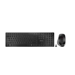 Cherry dw 9500 slim tastiera mouse incluso universale rf senza fili + bluetooth azerty belga nero, grigio