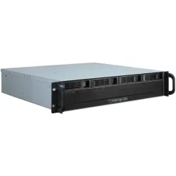 Inter-tech ipc 2u-2404s supporto nero, argento