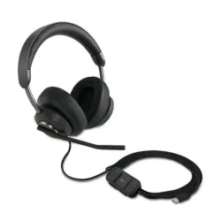 Kensington h2000 cuffie over-ear usb-c con microfono plug & play universale con cancellazione del rumore passiv compatibili con windows e mac cavo da 1,8 m usb-c nero