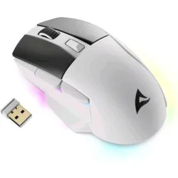 Sharkoon skiller sgm50w mouse ottico gaming senza fili rgb rf wireless + usb-a pulsante pbt 6.400 dpi nero bianco