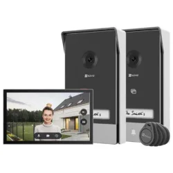Ezviz VIDEOCITOFONO SMART HP7 2-ENTRY KIT - 2K SCHERMO TOUCH 7" - CONTROLLO REMOTO - RILEVAMENTO MOVIMENTO - AUDIO BIDIREZIONALE - (EZVCSHP7TWOENTRYKIT) 6941545637174
