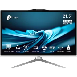All in one msi pro ap222t 14m-623eu 21,5 touch pentium g7400 8gb ssd128gb tastiera mouse w11p bianco