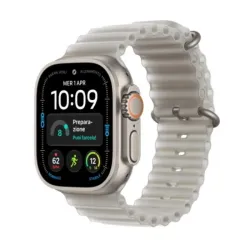 Apple watch ultra 4 2026 gps + cellular 5g cassa 49mm in titanio naturale con cinturino ocean grigio traslucido
