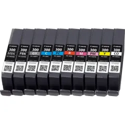 Canon PFI-300 cartuccia d'inchiostro 10 pz Originale Nero Blu Ciano Grigio Magen