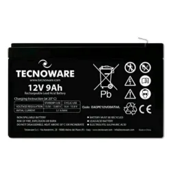 Tecnoware power battery 12v 9ah faston 6.3mm batteria al piombo long life garanzia 24 mesi