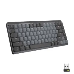 Logitech mx mini mechanical tastiera rf senza fili + bluetooth qwertz svizzere grafite, grigio