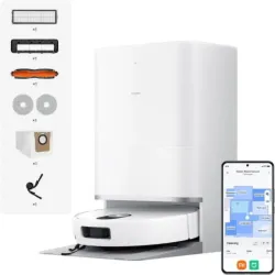 Xiaomi robot vacuum 5 robot aspirapolvere lavapavimenti forza di aspirazione 20.000 pa con base di ricarica e svuotamento polvere e liquidi bianco