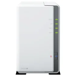 Synology diskstation nas chassis desktop cpu realtek rtd1619b 1.4ghz ram 1gb 2 bay hdd/ss 2.5/3.5 white