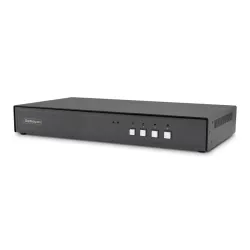 Startech.com switch kvm sicuro a 4 porte, hdmi o displayport, 4k 60hz, kvm desktop niap 4.0, alloggiamento in metallo, porta