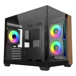 Cooler master case elite 481 wood, nero