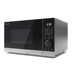 Sharp yc-pc254ae-s forno a microonde combinato grill 1200w convezione 2050w 25lt controllo digitale 10 livelli di potenza nero argento