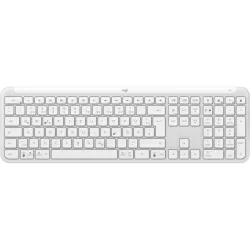 Logitech k950 signature slim tastiera ufficio rf senza fili + bluetooth qwertz tedesco bianco