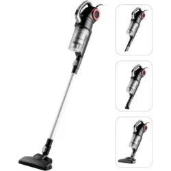 Midea mcs2045br aspirapolvere 2 in 1 scopa elettrica/aspirapolvere con filo 450 w potenza di aspirazione 15kpa tecnologia ciclonica senza sacco cavo 5 mt nero e rosso