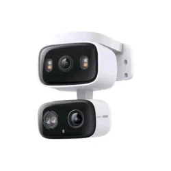 Tp-link tc34 telecamera di sorveglianza interno/esterno dual lens 2k 2304 x 1296 360 gradi wi-fi audio visione notturna a colori ip65 bianco