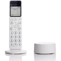 Motorola voice dot4 telefono cordless dect con segreteria telefonica blocco chiamate vivavoce display retroilluminato rubrica 200 contatti bianco