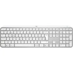 Logitech mx keys s tastiera universale rf senza fili + bluetooth qwertz svizzere alluminio, bianco