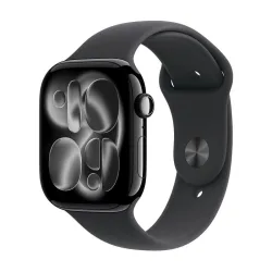 Apple watch series 11 gps + cellular 5g 46mm cassa alluminio jet black con sport band nero - m/l