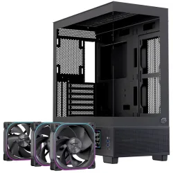 Einarex case atx gaming s501d rgb black atx rgb bk gaming 3 x rgb fans