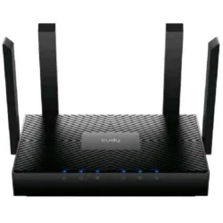 Cudy wr3000 router wireless mesh wi-fi 6 ax3000 dual band 2402mbps 5ghz - 574mbps 2.4ghz 4 porte gigabit 4 antenne esterne 5dbi desktop nero