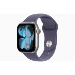 Apple watch series 11 gps + cellular 5g 46mm cassa alluminio argento con sport band viola nebbia - m/l