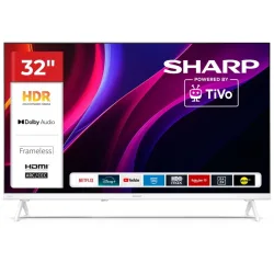 Sharp 32he2245ew - 32 smart tv led hd - tivo os - frameless - comp. tv sat - audio dolby digital+ / dts hd - chromecast - white - it