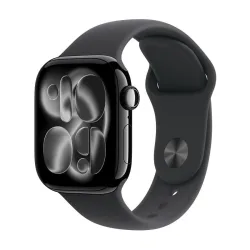 Apple watch series 11gps + cellular 42mmjet black aluminium case with black sport band - s/m