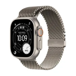 Ap ultra 3 gps + cellular 49mm natural titanium case with natural titanium milanese loop - large