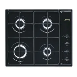 Smeg piano cottura incasso gas 4 zone 60cm nero s64sn