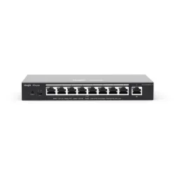 Reyee smart switch poe gigabit 9 p., 8 p. poe/poe+, poe power budget 120w chassis metallico desktop