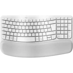 Logitech wave keys tastiera ufficio rf senza fili + bluetooth qwertz tedesco bianco