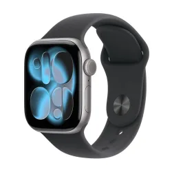 Apple watch series 11 gps + cellular 5g 42mm cassa alluminio grigio siderale con sport band nero - s/m