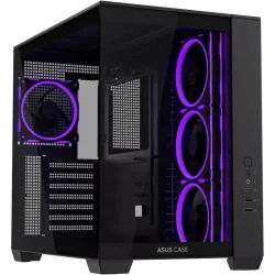 Asustek cabinet atx midi tower asus a32 plus tg argb black atx 2x3,5 o 3x2,5-bay 7xslot-esp. no-alim. 285x410x435mm f90dc00s0-b19000