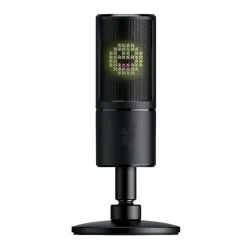 Razer seiren emote microfono a condensatore usb per lo streaming con ammortizzatore di shock integrato super modello di registrazione e razer chroma led matrix nero