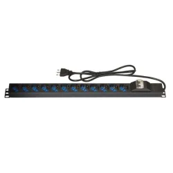 Link multipresa verticale a 12 porte per armadi rack con interruttore magnetotermico