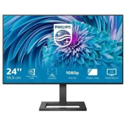 Philips 241e2fd/00 23.8 led ips full hd 16:9 75 hz 4ms contrasto 1.000:1 low blue light vga dvi-d hdmi black
