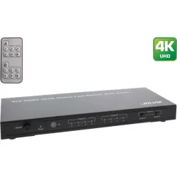 INL InLine® HDMI Matrix Switch 4xIn 2xOut, 4K2K, telecomando a infrarossi