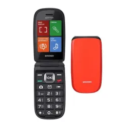 Brondi raptor dual sim 2.8 clamshell flip attivo ampio display 3 pulsanti accesso rapido usb-c italia orange metal