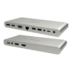 Mediacom md-c321 docking station power delivery 100w 4 x usb-a 3.0 - 1 x usb 100 w - 1 x hdmi - 1 x rj-45 gigabit ethernet - 1 x displayport - 1 x vga 15 pin - 1 x jack 3.5mm cuffie/microfono