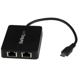 Startech.com adattatore di rete usb-c a doppia uscita ethernet gigabit con porta usb tipo-a
