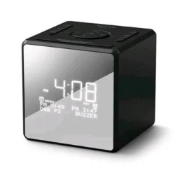 Philips radiosveglia fm/dab+ display con finitura a specchio funzione doppia sveglia porta usb-c timer nero