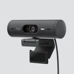 Logitech brio 500 webcam full hd correzione luce auto-framing show mode microfono riduzione del rumore copertura privacy funziona con microsoft teams google meet zoom grafite